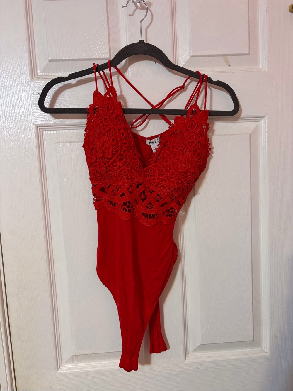 Rue21 Red Lace Strappy Bodysuit